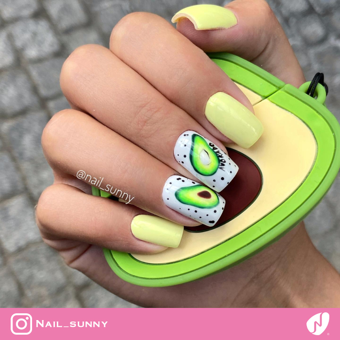 Nails With Avocado Design